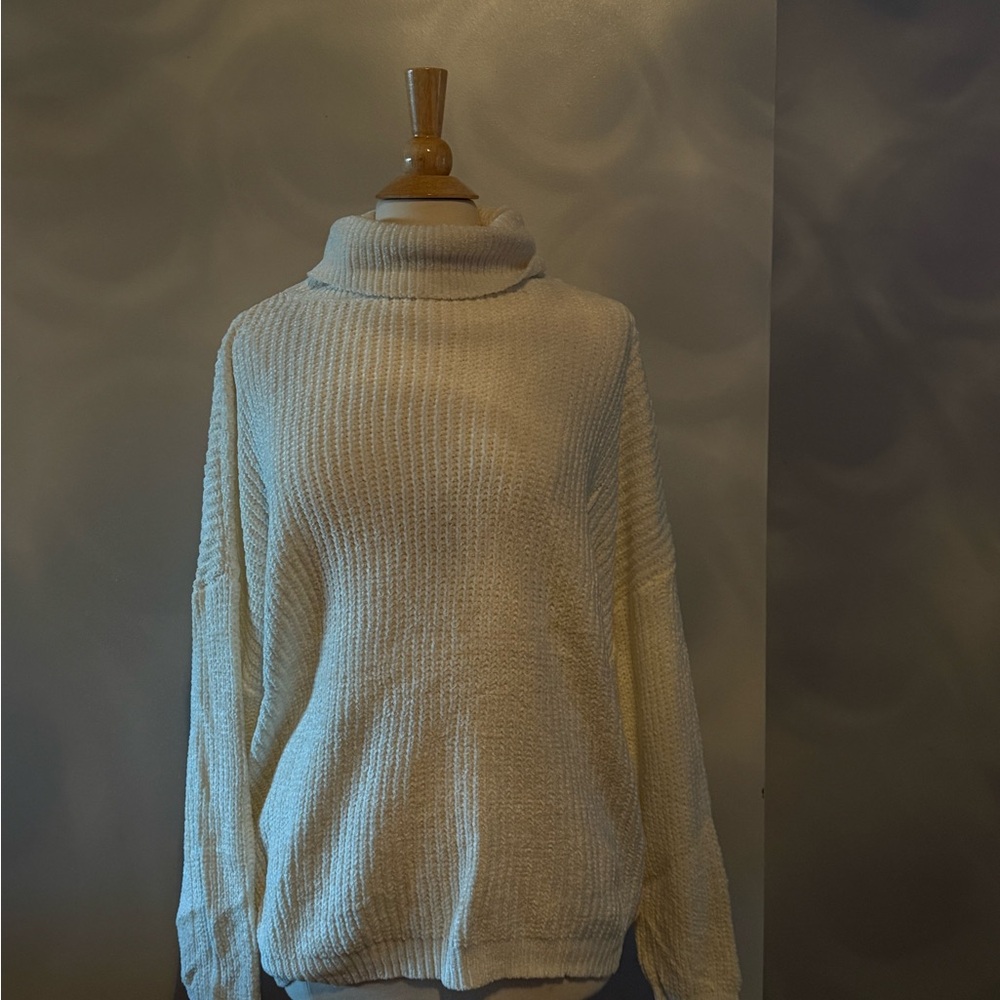 Plus Size Cozy Cream Turtleneck Sweater